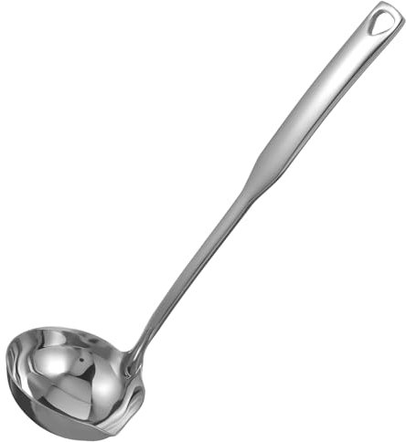 GLEAVI Louche à Sauce Acier Inoxydable Avec Bec Verseur Pour Servir Louche à Soupe Profonde Avec Poignée Allongée Suspension