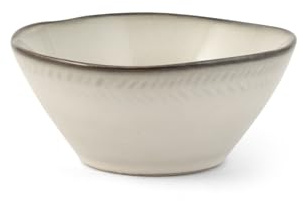 H&H Set 6 Coppette Antibes in Stoneware Ø 10 cm – Colori Assortiti Blu, Beige, Grigio – Lavabili in Lavastoviglie – Utilizzabili in Microonde – Stile Rustico Moderno per Salse, Dessert, Snack