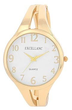 Excellanc Armbanduhr Damen Analog Braun Großes Ziffernblatt | Damenarmbanduhr arabische Ziffern mit Zugarmband | Damenuhr analog günstig für Senioren – klassisch & bequem
