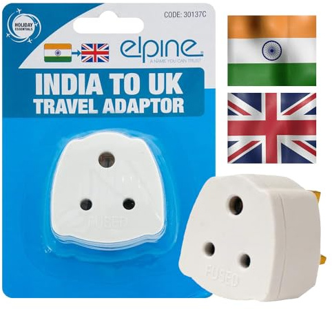 India To Uk Adapter Travel Plug - Power Main, Travel Holiday | Converter Mains 13Amp Fuse, Electrical Household, Appliance Connectors | Power Cord, Strong Durable