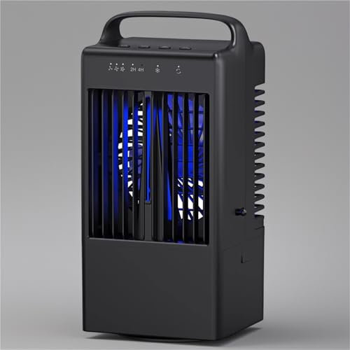 Climatiseur Mobile Silencieux,Climatiseur Portable Refroidisseur D'air USB Mini Ventilateur Avec 90° Oscillation, 2/4H Minuterie,3 Vitesses, LED 7 Colorées/Maison/Bureau(Black)