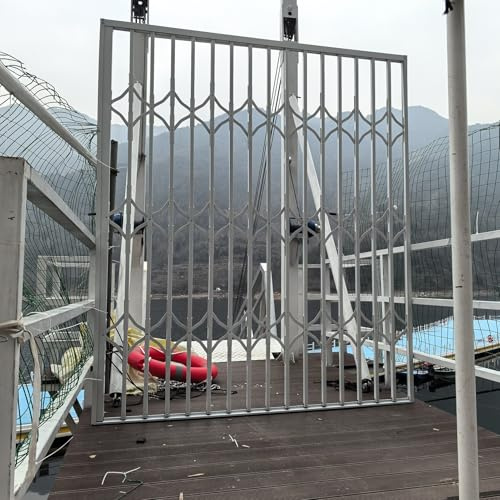 UrbanUp Garde Corps Fenetre Grande Balustrade de Sécurité Rétractable pour Porte Extérieure, Barre de Sécurité Push-Pull 160 X 230 Cm/120 X 200 Cm, Sortie Rapide sur Mesure(W110xH230cm/44x90in)