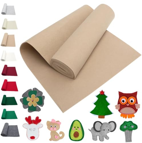 LOMUG Filzrolle Filzstoff Basteln 40cm x 250cm Bastelfilz Filz Polyester Filz 3mm Dick für Filzunterlage Deko Filzmatte DIY Handwerken Nähen Manual Deko Halloween Weihnachten Kunst- und Bastelprojekte