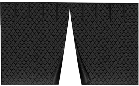 Garage Door Screen for Winter Magnetic Thermal Insulated Garage Curtain Weatherproof Cover Provides Warmth Light and Privacy for Workshop or Carport(Black,3.0x2.4M/10x8FT)