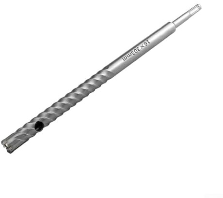Broca de martillo giratorio con punta de carburo con 4 cuchillas para hormigón, ladrillo y piedra natural, diámetro de corte de 1-18 pulgadas y longitud de 12.2 pulgadas (20 mm)