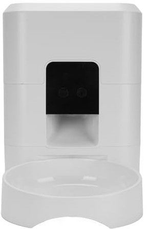 RASTKY Timed Pet Feeder Portion Control Dog Cat Food Dispenser with WiFi Connectivity, Easy Operating, Precise Algorithm for Accurate Food Distribution, Battery Operated (White)