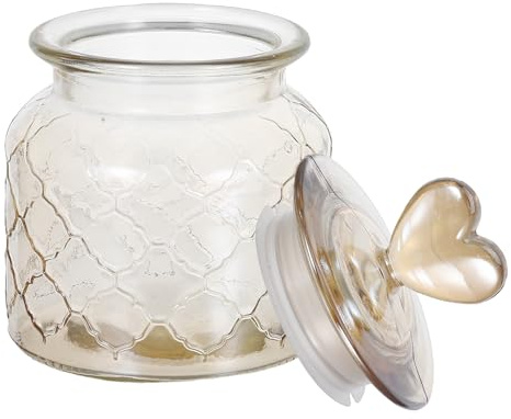 FONDOTIN Barattolo con Alta Resistenza con Coperchio Ermetico in Vetro Marrone per Conservare Frutta Secca e Tisane per Cucina e Tavola