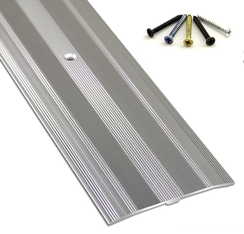 Küche Übergangsleiste 6 Cm Breite Aluminium Übergangsschiene Zum Schrauben Wasserdicht Abdeckleiste Für Fliesen Übergangsprofil(Silver,6x100cm)