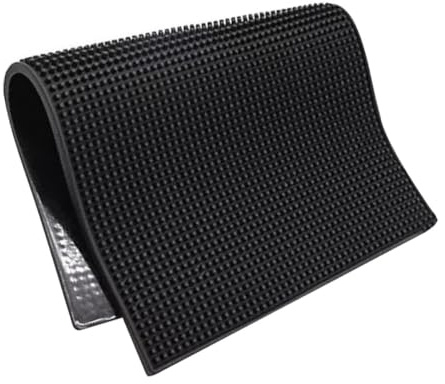 Zerodeko Tapis Antidérapant en Pvc Noir pour Outils de Coiffure, Coussinet Isolant Thermique Résistant Haute et Basse Température, Design Simple pour Salon ou Salle de Bain