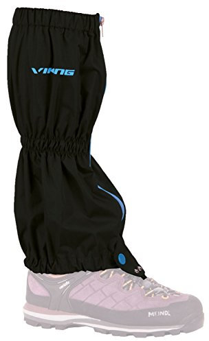 VIKING Gamaschen Damen und Herren wasserdicht Schneeschutz Regenschutz für Outdoor und Trekking Gaiter 6743, 15 schwarz/blau, L/XL