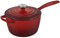 Le Creuset Signature Stielkasserolle aus Gusseisen, Rund, Ø 18 cm, 1,8 l, Für alle Herdarten inkl. Induktion geeignet, 2,942 kg, Kirschrot, 21181180602430