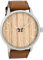Oozoo Herrenuhr mit Lederband Wood 45 MM Braun Holz/Cognac C9256