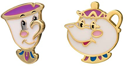 Disney Mickey Mouse et Minnie Mouse Boucles d'oreilles à tige dépareillées L'Étrange Noël de Monsieur Jack Winnie l'ourson La Belle et la Bête Argent sterling Inconnu, Argent sterling, Non connu