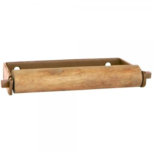IB Laursen Altum Toilettenpapierhalter mit Holzrolle, Industriedesign, goldfarben