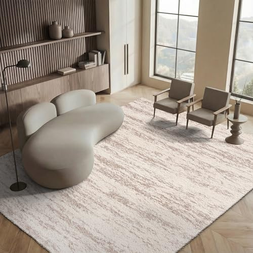SAFAVIEH Hudson Shag Collection Area Rug - 6' x 9', Ivory & Beige, Modern Design, Non-Shedding & Easy Care, 2-inch Thick Ideal for High Traffic Areas in Living Room, Bedroom (SGH206B)