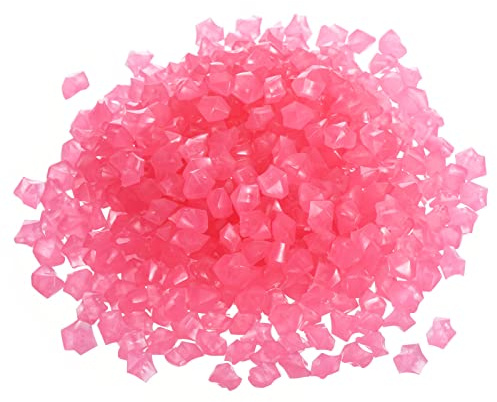 sourcing map 500pcs Glow Rocks 8-10mm Glow Pebbles Decoration in the Dark Luminous Stones Decor DIY Decorative Pink for Garden, Potted Plant, Fish Tank