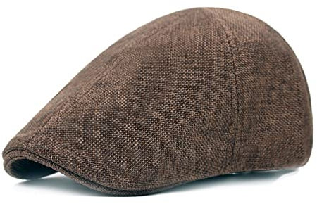 tcax Schiebermütze Herren Lässige Maler Zeitungsjunge Mütze Frühling Sommer Berets Hut Für Männer Frauen Fischgrätenvisier Schirmmütze Entenschnabelhut Alte Männer, Kaffee, 56-58 cm