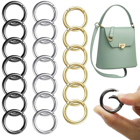 CATELL 20 Stück 27mm Karabiner Rund, Runde Karabiner Ring O Ringe Karabinerhaken Rund Zinklegierung Schlüsselring Klein für Bastelarbeiten Taschenzubehör SchlüSselanhänger DIY Handwerk Machen
