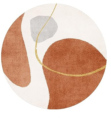 PALVIT Tappeto da comodino, 100 x 100 cm, a pelo basso, con fondo antiscivolo, per divano, tavolo, soggiorno, cucina, bagno, rotondo, lavabile, decorazione per la casa