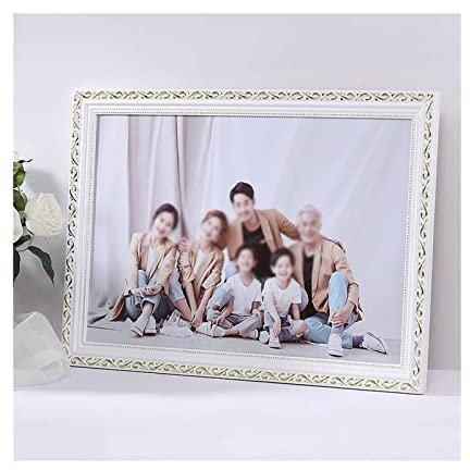 MOOWI Bilderrahmen Großformatiger Fotorahmen im europäischen Vintage-Stil 12 16 18 20 Familienfoto-Displayrahmen Wandbehang Dekoration Bilderrahmen-Set (Color : Wit, Size : 16)