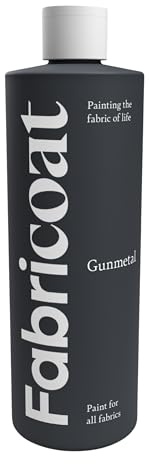 Fabricoat Fabric Paint – Restore or Change the Colour of Any Fabric - Paint Directly Onto Fabric - Transform Anything – Sofas, Lampshades, Car Interiors (250ml, Gunmetal)