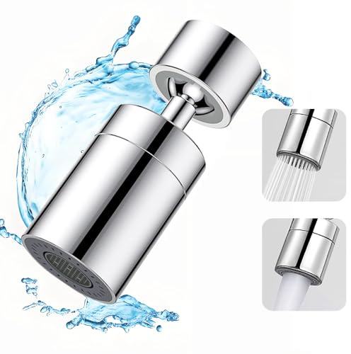 UBRAVE Aireador Grifo Cocina, 360° Juego de Aireador de Grifo para FM22, 2 Modos Ajustable Extension Difusor Atomizador Universal, Grifo Dispositivo Anti Salpicadura para Cocina, Cuarto de baño