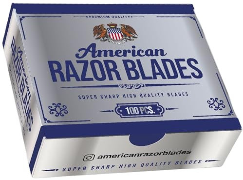American Razor Blades - Ultra Sharp Single Edge Razor Blades for Professional Barbers, Ideal for Precision Shaving and Beard Detailing, Durable 100-Pack