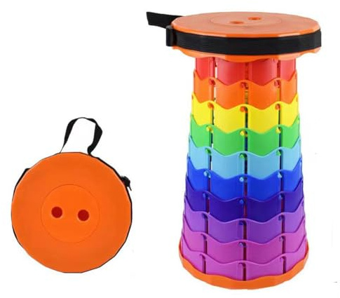 VJVOVN Camping Hocker, Tragbarer Klapphocker, Faltbar Campinghocker,Klappbar Leicht Stabil Höhenverstellbar für Camping Angeln Wandern Reisen Grillen, Max 180 kg belastbar,Z