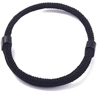 Generisch PARACORD ARMBAND - Segeltau Armband für Männer & Frauen | Schwarz, Verstellbar, Alltag Armband