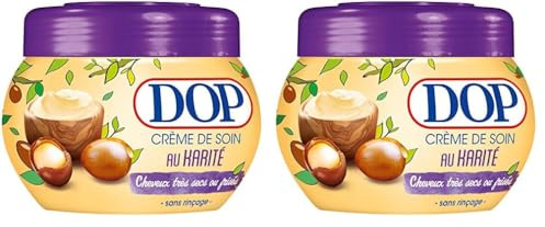 Dop Crème Nourrissante pour Cheveux très Secs ou Crépus Karité, 300ml (Lot de 2)