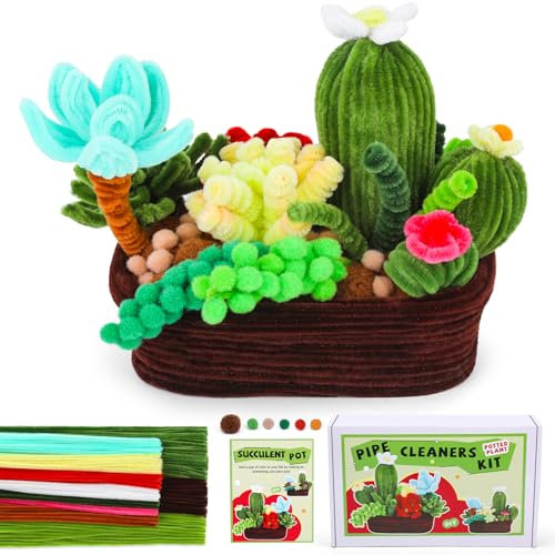Kit de nettoyage de pipe - Kit de nettoyage de pipe - Kit de terreau de cactus - Contient des cure-pipes, des pompons, des boules en mousse - Convient pour décorer les pièces et les voitures comme