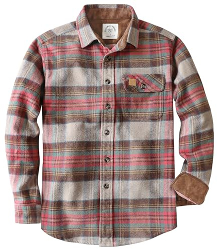 Dubinik® 13 oz Ultra Lourd Chemise Flanelle Homme Manches Longues Carreaux | Epaisse, Chaude, Casual, 100% Coton, Travail, Anti-Rétrécissement, Poche Poitrine, Anti-Bouloches, Bucheron, Chasse