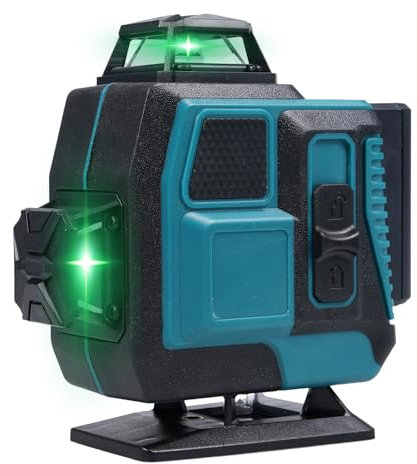 Multifunctional 4D 16 Lines Laser Level 3° Self-Leveling Machine USB Rechargeable Lithium Battery Leveling Tool with 3-Heights Adjustable Alloy Extension Bar Tripod Stand