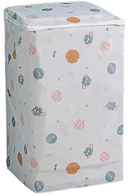 Washing Machine Cover, Peva Waterproof Dust Protector White | Portable Reusable Washable Design, Simple Decorative Style, for Outdoor Use and Home Appliance Storage