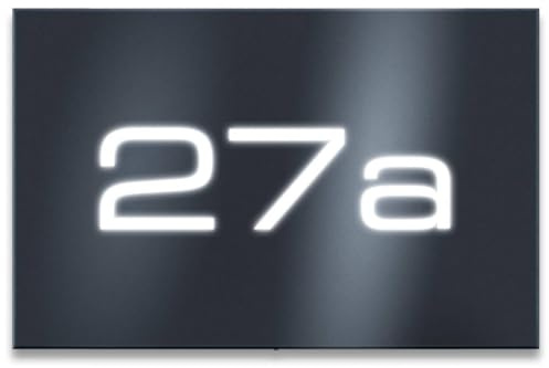 Metzler® LED-Hausnummernschild mit Beleuchtung und unsichtbarer Montage anthrazit RAL 7016 witterungsbeständig aus Edelstahl 31x20 cm modernes Design energiesparend IP44 MADE IN GERMANY