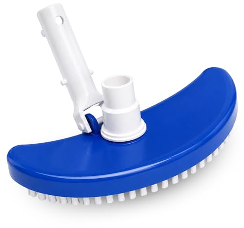 TECHZOCO Limpiafondos de Piscina Manual, Cabezal de aspiradora de Piscina, Cepillo Aspirador Suelo de Piscina, Apto para Mástil de 32mm y Manguera de 38mm, Tamaño del Cabezal 29 x 15 cm, Plástico