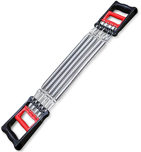 Toddmomy Expansor De Pecho Desmontable De Acero para Entrenamiento De Fuerza Banda De Resistencia para Brazos Equipos De Ejercicio De Musculación para Gimnasio y Entrenamiento Casa Rojo y