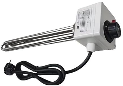 Heating Element，220V 3KW 6KW Stainless Steel Electric Immersion Tubular Heater Element Thermostat Core Component Heating Wire 380V(3KW)