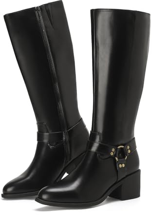 Putu Bottes Femme Tendance Look Chic et Moderne avec Talon Bloc Zip Latéral et Confort Élégant au Quotidien 36