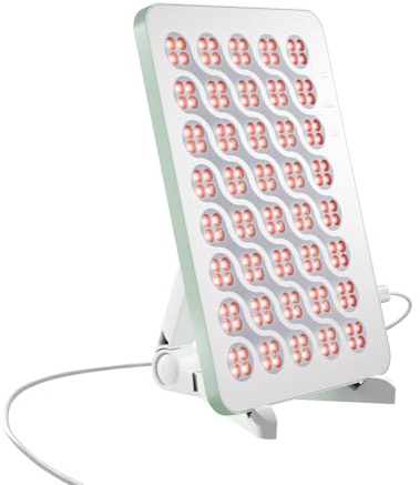 Nanoleaf Lampe Infrarouge Panneau Thérapie Lumière Rouge Visage & Corps, 160 LED Double Longueur d’Onde (630 nm + 850 nm), Minuterie Intégrée, 4 Niveaux d’Intensité, Support & Lunettes Incluses