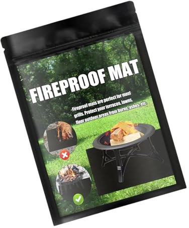 ZYMIADOU Große Grillmatte, wasserdicht, öldicht, doppelseitig, flammhemmend, für Boden und Gras, Grillmatten für den Außenbereich