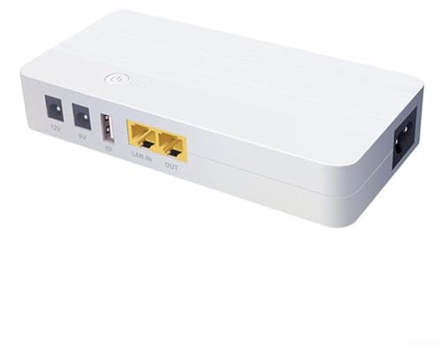 Mini fuente de alimentación de emergencia portátil UPS 8000 mAh para router módems luz LED CCTV cámara con 24 V 48 V 12 V 9 V 5 V CC USB salida de batería de iones de litio protección AC 110 V-240 V
