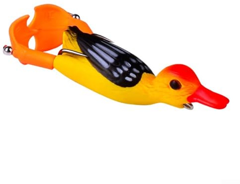 Angelköder, 9 cm, schwimmendes Enten-Design, mit drehbaren Beinen und blinkender Klinge, gewichtet, 11 g, für Barsch, Hecht und andere Fische (C)