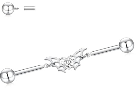 hengkaixuan Barbell Industrial Barbell 14G 38 mm Industrial Bar Gioielli Filettatura Esterna Industrial Orecchino Lungo Scaffold Bar G23 Titanio Cartilagine Helix Orecchino per Donna Uomo