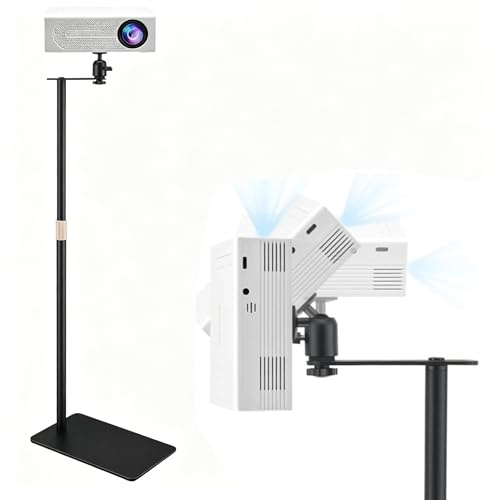 VeftBltrem Beamer Ständer, Projektorständer höhenverstellbar 30-130cm mit 360° Winkelrotation, Tragkraft bis 5kg, stabiler Kohlenstoffstahl-Ständer für Heimkino, Präsentationen, Büro & Outdoo