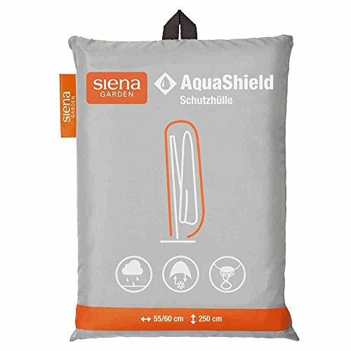 Siena Garden D41181 AquaShield Ampelschirmschutzhülle, silber-grau, mit Active Air System, 250x60x255cm