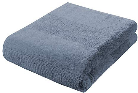 sleepling Marina Strandtuch, Saunatuch, Badetuch, 100% Baumwolle 550 gr./m², Kordelaufhänger, Design Bordüre, Ökotex 100, 90 x 200 cm, Indigo blau