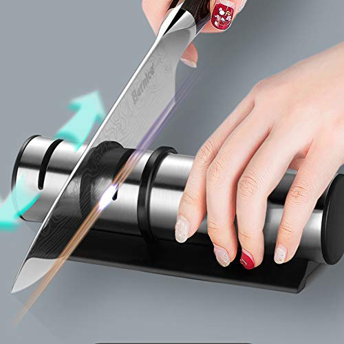 DUYER Afiladores EléCtricos, Afilador De Hogar Picadora De Piedra Afilador De Diamante De Acero De Tungsteno Silver