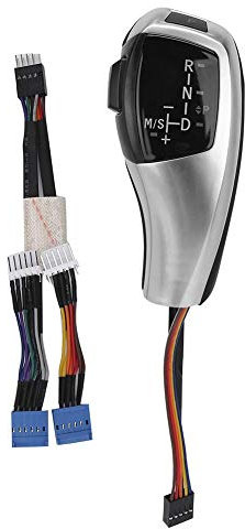 Terisass Perilla de cambio Perilla de cambio de marchas para F30 Style LHD Automático LED Kit de modificación de palanca de cambio para E90 E92 E84 E89(Plata)