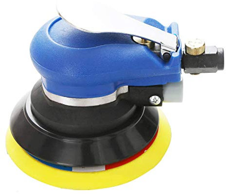 Professional Air Random Orbital Sander, Heavy Duty Dual Action Pneumatic Palm Sander (5 inch, Blue)